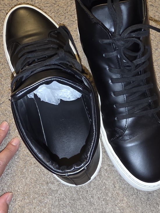 Common Projects Black Leather High-Top Sneakers with White Sole - Picture 4 of 5